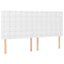 sengegavl med LED-lys 180x5x118/128 cm kunstlæder hvid