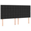 sengegavl med LED-lys 200x5x118/128 cm kunstlæder sort