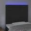 sengegavl med LED-lys 80x5x118/128 cm fløjl sort