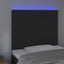 sengegavl med LED-lys 100x5x118/128 cm fløjl sort