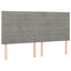 sengegavl med LED-lys 180x5x118/128 cm fløjl lysegrå
