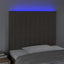 sengegavl med LED-lys 80x5x118/128 cm stof gråbrun