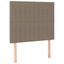 sengegavl med LED-lys 80x5x118/128 cm stof gråbrun