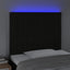 sengegavl med LED-lys 100x5x118/128 cm stof sort