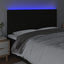 sengegavl med LED-lys 180x5x118/128 cm stof sort
