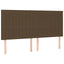 sengegavl med LED-lys 180x5x118/128 cm stof mørkebrun