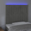 sengegavl med LED-lys 90x5x118/128 cm fløjl lysegrå