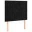 sengegavl med LED-lys 90x5x118/128 cm fløjl sort