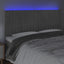 sengegavl med LED-lys 160x5x118/128 cm fløjl lysegrå