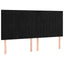 sengegavl med LED-lys 180x5x118/128 cm fløjl sort