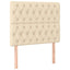 sengegavl med LED-lys 100x7x118/128 cm stof cremefarvet