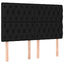 sengegavl med LED-lys 160x7x118/128 cm stof sort