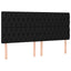 sengegavl med LED-lys 180x7x118/128 cm stof sort