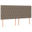 sengegavl med LED-lys 180x7x118/128 cm stof gråbrun