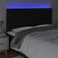 sengegavl med LED-lys 200x7x118/128 cm stof sort