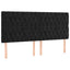 sengegavl med LED-lys 180x7x118/128 cm fløjl sort