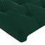 sengegavl med LED-lys 180x7x118/128 cm fløjl mørkegrøn