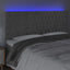 sengegavl med LED-lys 200x7x118/128 cm fløjl lysegrå