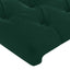 sengegavl med LED-lys 200x7x118/128 cm fløjl mørkegrøn