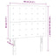 sengegavl med LED-lys 80x5x118/128 cm stof cremefarvet