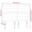 sengegavl med LED-lys 144x5x118/128 cm stof gråbrun