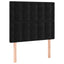 sengegavl med LED-lys 80x5x118/128 cm fløjl sort