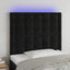sengegavl med LED-lys 80x5x118/128 cm fløjl sort