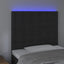 sengegavl med LED-lys 90x5x118/128 cm fløjl sort