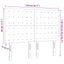 sengegavl med LED-lys 144x5x118/128 cm fløjl mørkegrå