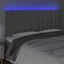 sengegavl med LED-lys 200x5x118/128 cm fløjl lysegrå