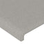 sengegavl med LED-lys 83x16x78/88 cm stof lysegrå