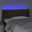 sengegavl med LED-lys 93x16x78/88 cm stof mørkebrun