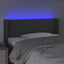 sengegavl med LED-lys 103x16x78/88 cm stof mørkegrå