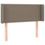 sengegavl med LED-lys 103x16x78/88 cm stof gråbrun