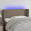 sengegavl med LED-lys 103x16x78/88 cm stof gråbrun