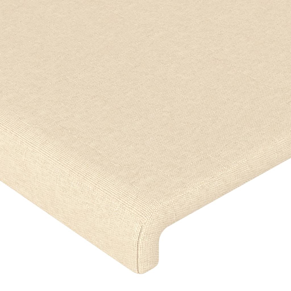 sengegavl med LED-lys 103x16x78/88 cm stof cremefarvet