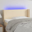 sengegavl med LED-lys 103x16x78/88 cm stof cremefarvet