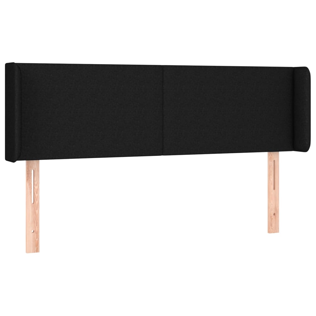 sengegavl med LED-lys 147x16x78/88 cm stof sort