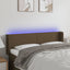 sengegavl med LED-lys 147x16x78/88 cm stof mørkebrun
