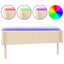 sengegavl med LED-lys 163x16x78/88 cm stof cremefarvet