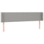 sengegavl med LED-lys 183x16x78/88 cm stof lysegrå