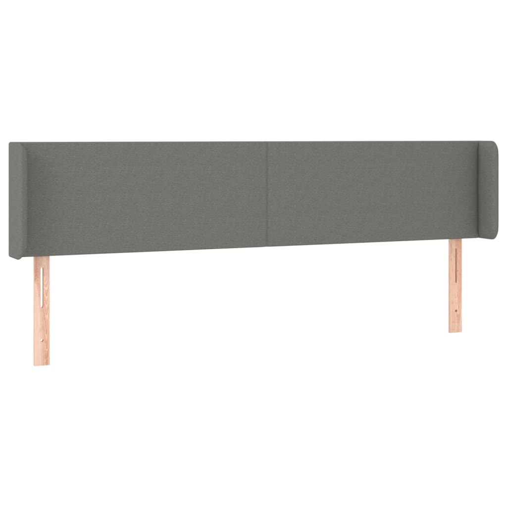 sengegavl med LED-lys 183x16x78/88 cm stof mørkegrå