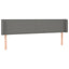 sengegavl med LED-lys 203x16x78/88 cm stof mørkegrå