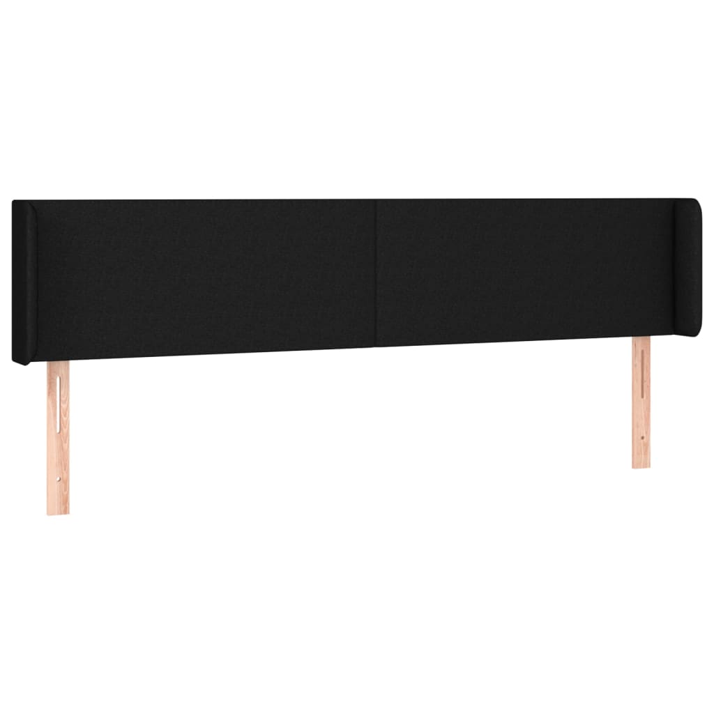 sengegavl med LED-lys 203x16x78/88 cm stof sort