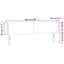 sengegavl med LED-lys 203x16x78/88 cm stof cremefarvet
