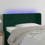 sengegavl med LED-lys 83x16x78/88 cm fløjl Mørkegrøn