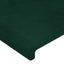 sengegavl med LED-lys 93x16x78/88 cm fløjl Mørkegrøn