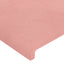 sengegavl med LED-lys 93x16x78/88 cm fløjl lyserød