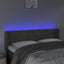 sengegavl med LED-lys 147x16x78/88 cm fløjl mørkegrå