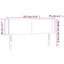 sengegavl med LED-lys 147x16x78/88 cm fløjl sort